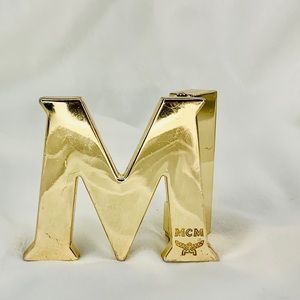 MCM belt buckle gold tone